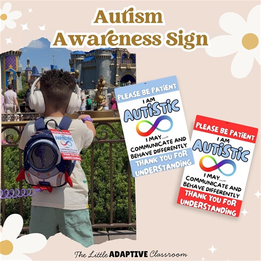 Autism Awareness Sign Printable | Stroller and Backpack Sign | Please Be Patient Digital Download - Etsy UK