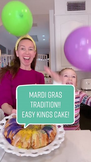 *Mardi Gras Family Tradition* Easy Kings Cake Recipe!! #mardigras #easyrecipe #familytradition #momhack #learnontiktok