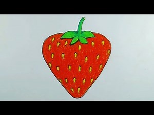 How to draw a strawberry using triangle//Strawberry drawing for beginners