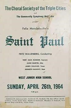 Mendelssohn St Paul Oratorio April 26, 1964 57 07
