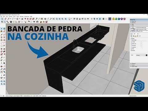 Como fazer bancada de cozinha de pedra (marmoraria) no Sketchup I AULA 07