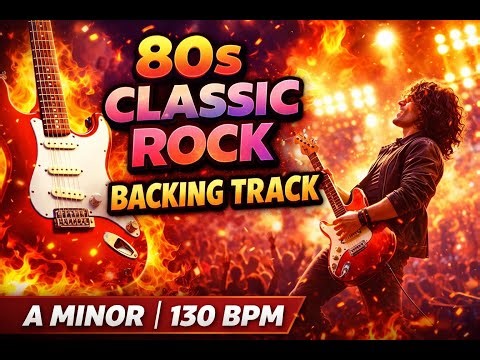 Classic 80s Rock Backing Track for Guitar – A Minor | 130 BPM