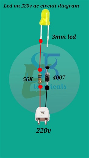 led on 220v ac circuit diagram #electrician #jaidmeel #electrical