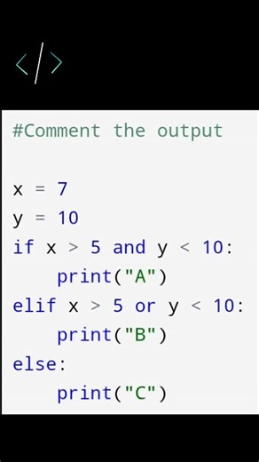 ᴍʀ ᴘʀᴏɢʀᴀᴍᴍᴇʀ on Instagram: "Comment the output.... . . . . . #pythonprogram #pythonbasics #pythonquizess #pythonbasics #viralprogramming programming"