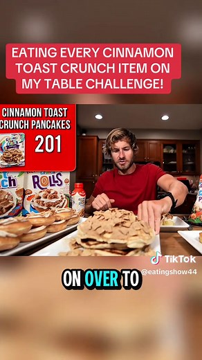 EATING EVERY CINNAMON TOAST CRUNCH ITEM ON MY TABLE CHALLENGE!#eriktheelectric #foodchallengetiktok #carbs #eating #eatingshow