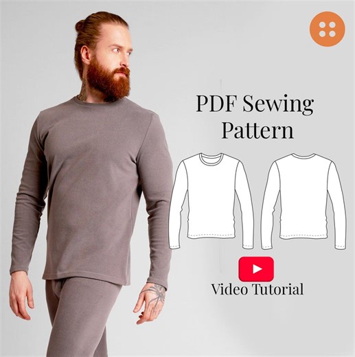 Men's Long Johns Sewing Pattern Sizes S-5XL (PDF Pattern   Video Tutorial) - Etsy