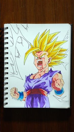 Drawing Gohan from DBZ ⚡️ #shorts #ytshorts #dragonballz