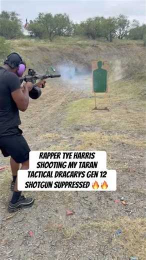 Rapper TYE Harris Shooting My Taran Tactical Dracarys Gen 12 Shotgun Suppressed #tarantactical