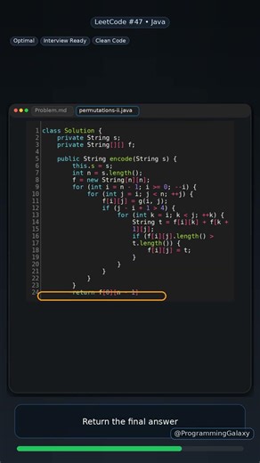 Permutations II in Java | Fast LeetCode Solution #shorts