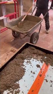 Pouring and vibrating a slab