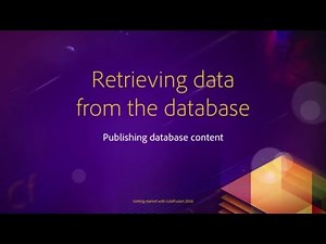04 Publishing database content ## 04 Retrieving data in the database with cfquery