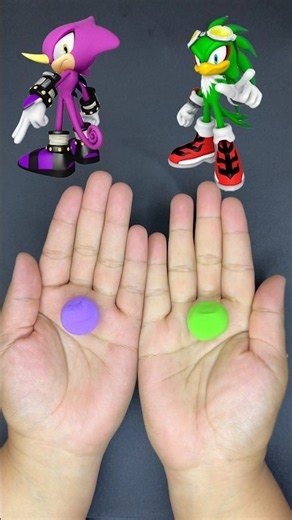 Espio + Jet Color Mixing Challenge | Satisfying Clay Mix #shorts #sonic