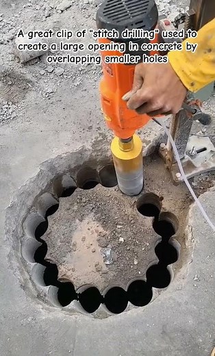 Precision Concrete Cutting:The Stitch Drill Method #ConcreteCutting #ConstructionLife #coredrilling