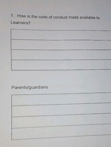 How is the code of conduct made available to learners?Provide... | Filo