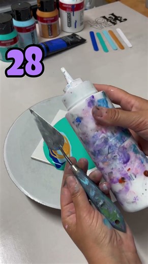 March Challenge Day 28 | FUN Color Combination Acrylic Pour | Fluid Art with Cells by MarjoleinART