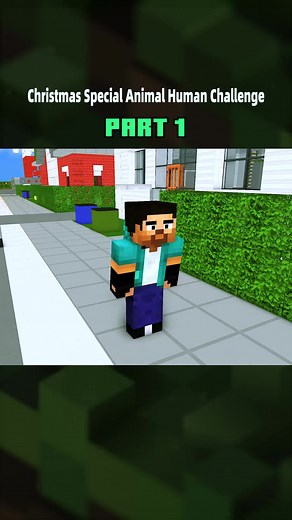 Minecraft Animation: Christmas Special Animal Human Challenge