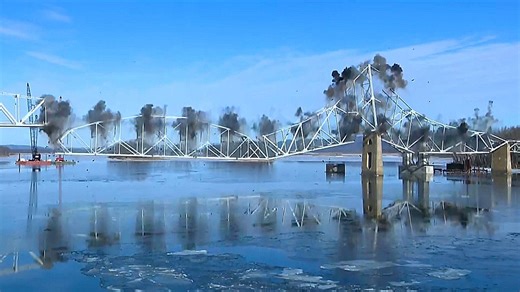Nearly 100-year-old Mississippi River bridge demolished in spectacular implosion