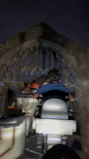 There's nothing quite like riding Hagrid's Magical Creatures Motorbike Adventure at night. The darkness of the Forbidden Forest only adds to the thrill of the ride, as you race through the trees on Hagrid's motorbike. #universalstudiosorlando #islandsofadventure #hagridsmotorbikeadventure #seewdw