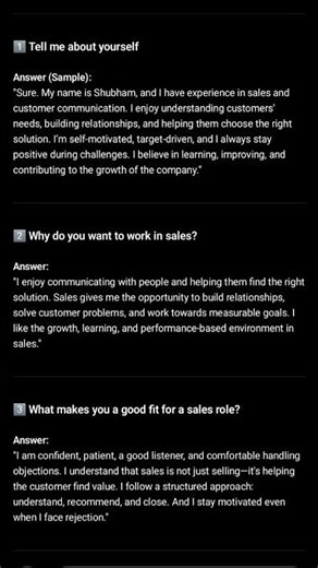 Sales interview questions and answers #sales #salestips #salesinterview #yt #job #interview