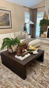 ✨Neutral Christmas Coffee Table 🔗Type, PLEASE SEND INFO, for affiliate links, or shop this reel via the LTK link in my bio or @shop.ltk | https://liketk.it/5uavb This coffee table setup is all about layered textures and quiet holiday elegance. The stone vase from @luxen.home adds beautiful earthy contrast, its natural finish grounds the space while the norfolk greenery brings in life and movement. I love how the soft drape of the ribbon ties it all together, adding a touch of understated Christ