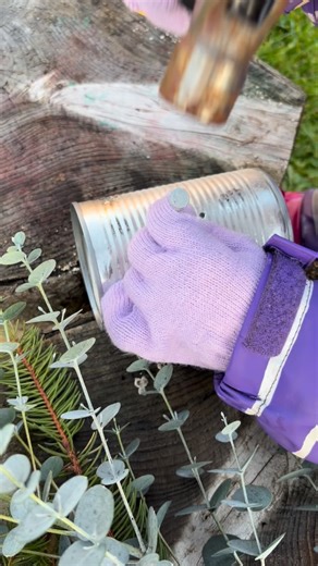 ✨ solstice lantern ✨ We used a little ice hack to create these beautiful tin can lanterns. Freezing water in the tins means they don’t collapse when hammering the holes. E found this really activity very satisfying, wanting to do more and more holes! Which created this beautiful star like pattern when lit - the perfect way to light those dark evenings 🌟 #forestschool #learningthroughplay #seasonalmagic #natureplay #naturecrafts | the_play_adventures_