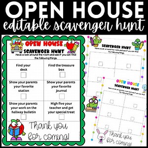 Open House Editable Scavenger Hunt Template