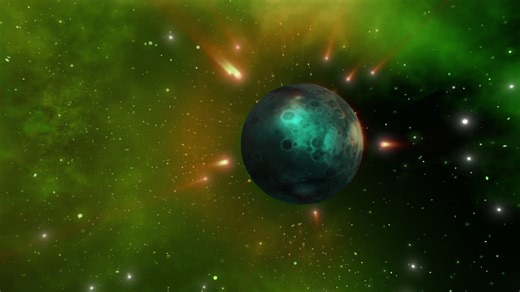 Astral space travel to alien planet with celestial bodies in galaxy background | Premium Stock Video Footage