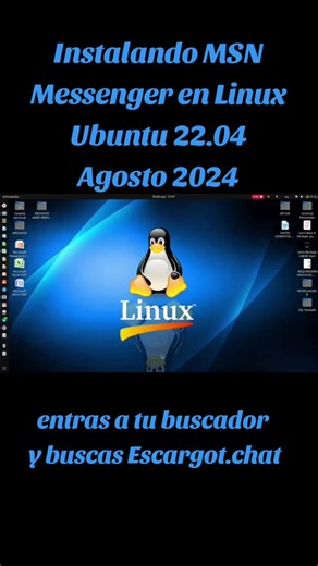 Instalando MSN Live Messenger en Linux Ubuntu 22.04 #msn #messenger #windowslivemessenger #escargot #linux #ubuntu #windows #retro #2000s #parati #foryou #infancia #nostalgia #niñez #mexico #tabasco #villahermosa #america