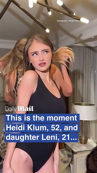 Heidi Klum dances with swimsuit-clad daughter before glamour event