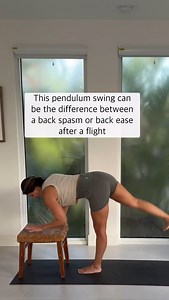 This simple leg swing is one of the best things you can do for your low back -especially before or after a flight. I just got off my 11 hour flight and was fine! 👉 It targets your psoas and spine in a functional, integrated way. The psoas connects your lumbar spine to your legs. 💡When you sit for long periods (like on a flight), it stays shortened and underused, which can throw off balance in your gait, hips, and low back. A quick reset: leg swings forward and back, paired with gentle spinal r