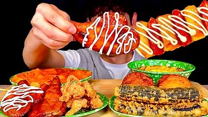 Asmr Mukbang Cream Tteokbokki With Cheese Ramen Chicken Legs | 봉길이 Bonggil