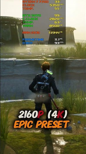 Star Wars Jedi: Fallen Order | RTX 5070 + Ryzen 7 7700 | 4K Ultra Gameplay Test #rtx5070