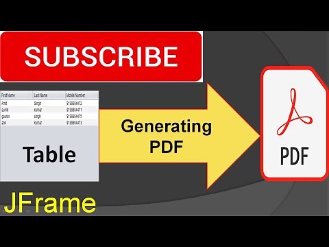 Generate Pdf in java from Table