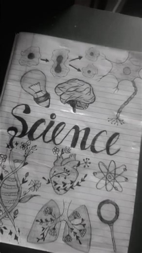 Science Doodle Art 🧠✨ | Creative Notebook Design