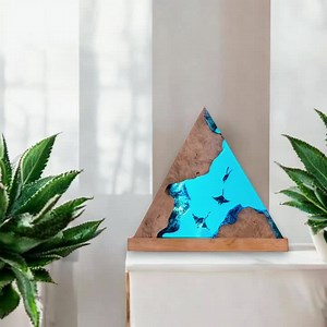 Ocean Pyramid Epoxy Lamp, Handmade Resin Wood Night Light, Underwater Sea Life Decor Lamp,custom Epoxy Resin Lamp, Resin Wood Art Lamp - Etsy Canada