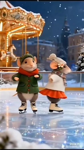 a couple skiing#funny #animals #illustrative #animation #cartoonvideo