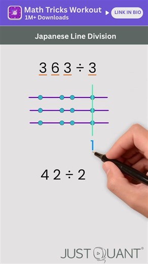 Visual Division - Divide Just by Drawing Lines - Math Tricks - Fast Math - Match Hacks #mathstricks
