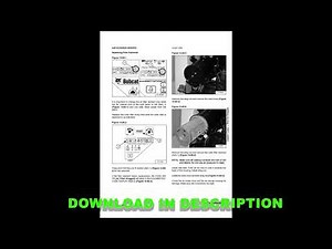 Bobcat T190 Compact Track Loader Workshop Manual PDF English – Repair Guide