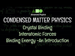 Condensed Matter Physics - Crystal Binding : Interatomic Forces/ Binding Energy -An Introduction