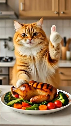 A Hungry Cartoon Cat Tries Cooking Food 😹|| Lil Kitten 🐾