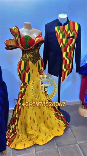 Modèle de robe pagne chic 2024 pour jeunes filles