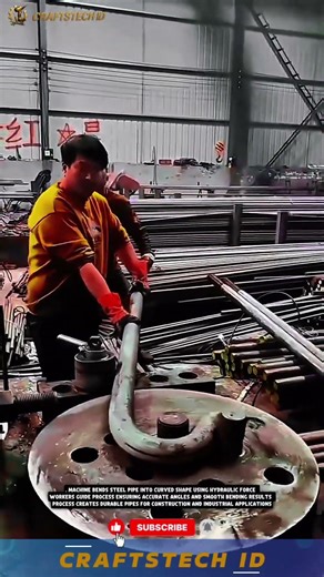 Steel Pipe Bending Process Using Hydraulic Machine for Precise Curves #machine