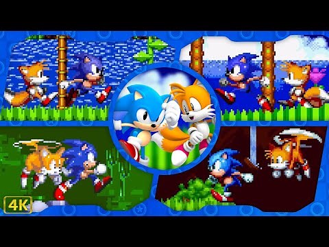 Sonic 1, CD, 2, 3, Knuckles & Mania ⁴ᴷ Full Playthroughs (100% All Emeralds, Sonic & Tails gameplay)