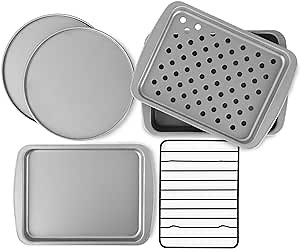 OvenStuff HGPS6-MTO Non-Stick 6-Piece Toaster Oven Baking Pan Set