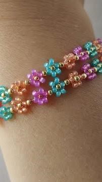 Collana Fiori: Bellissima collana con fiori in perline da realizzare, facile. e veloce! #shorts
