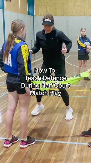 How to teach defence in half court match play. Learn the basics with us. 📲Download the app today (Link in Bio) #FUNdamentals #netball #netfitnetball #netballcoach #coach #defence #fyp