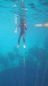 Most training sessions I conclude with a table of 6 dives to 30m, with decreasing recovery intervals. This is my bread and butter, in which I work on technique, power, CO2 tolerance, and programming the movement into muscle memory so that I can operate completely on autopilot (subconscious control) during the deeper target dives. The first repetitions are easy, but as recovery times shorten the difficulty level increases… Have you tried this kind of training? • #cnf #freediving #nofins #deansblu