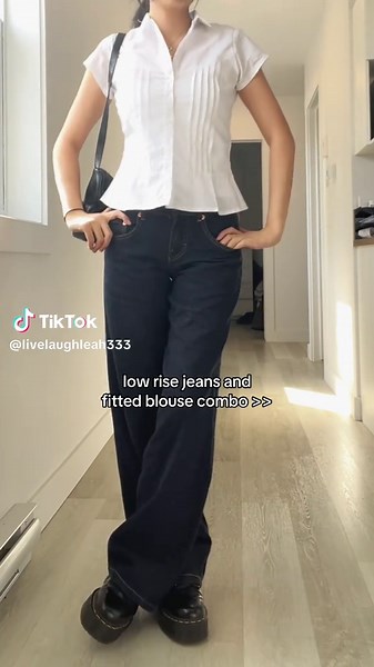 Best Outfits for Low Rise Jeans and Fitted Blouses