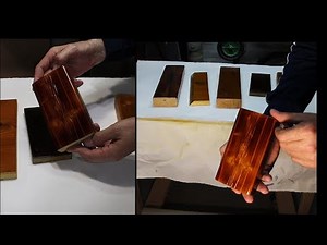 Golden Brown Stain Sealer, Figured Maple, Pine and Mixing Keda Dye Into Spar Wood Sealer