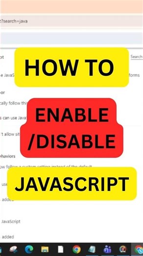 Enable or Disable JavaScript in Chrome #shorts
